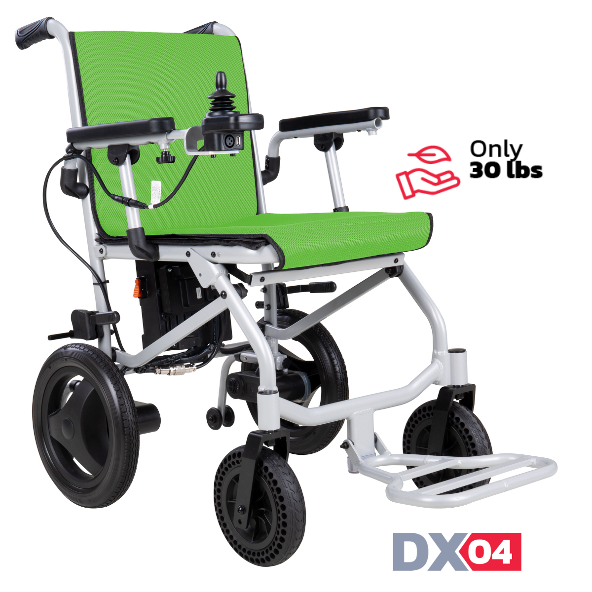 Rubicon DX04 - World's Lightest Electric Wheelchair: Ultra Lightweight, Foldable & Portable for Travel | Dual Motor, Power Wheelchair for Seniors