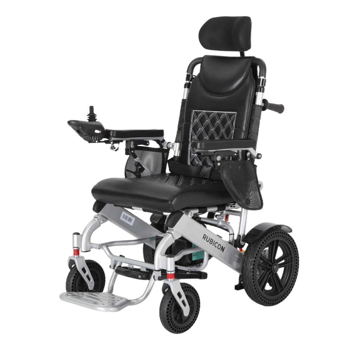 Rubicon DX11 - Reclining Electric Wheelchair with Adjustable Headrest: Foldable, Long Range, All Terrain & Heavy-Duty | Dual Motor Power Wheelchair