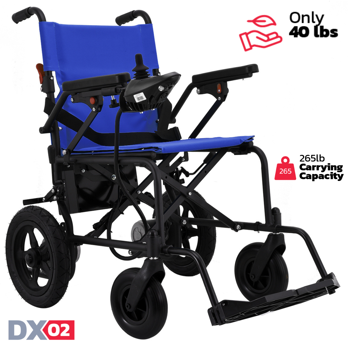 Rubicon DX02 - Affordable, Lightweight & Powerful Electric Wheelchair: Foldable, Portable & Airline-Approved for Travel | Economical Power Wheelchair