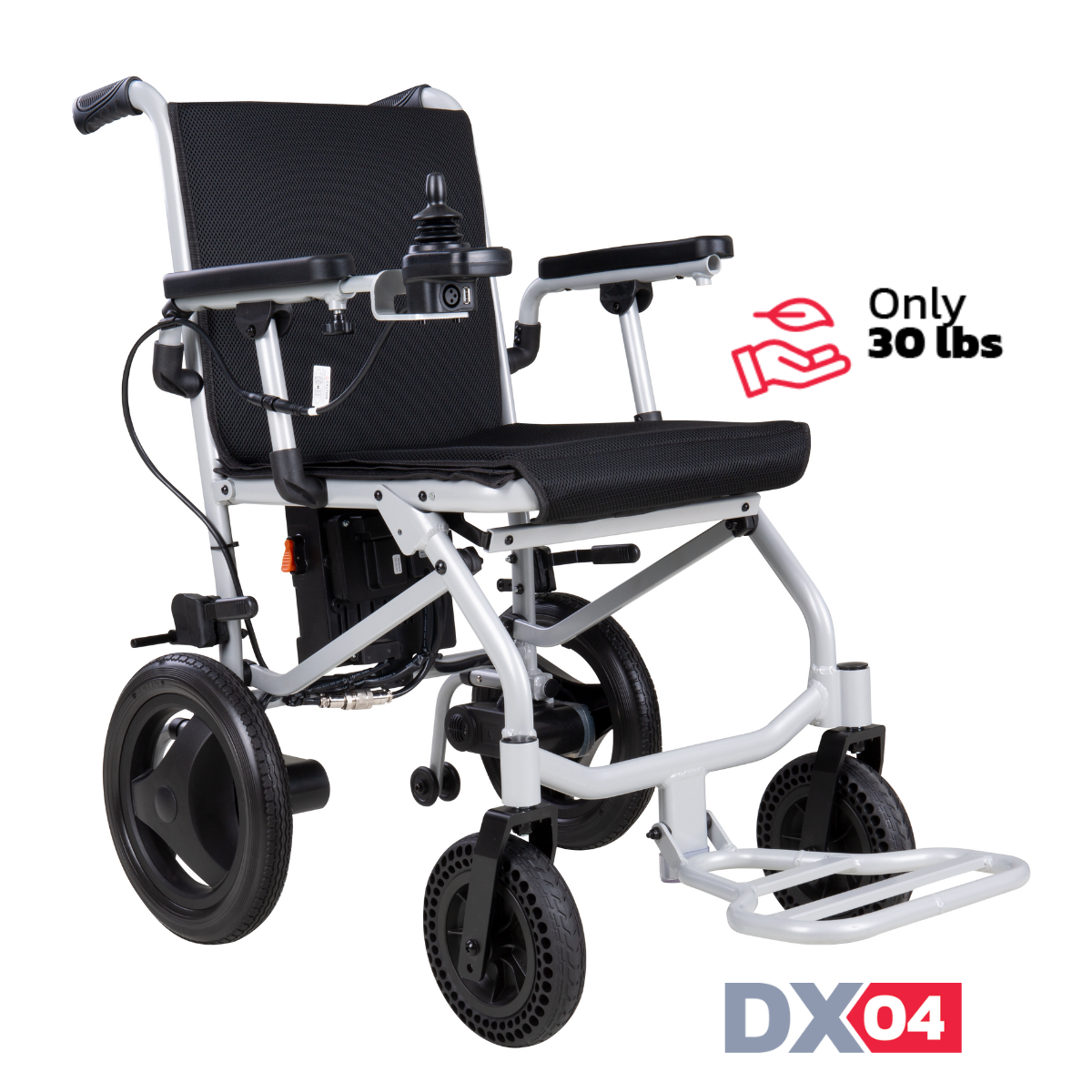 Rubicon DX04 - World's Lightest Electric Wheelchair: Ultra Lightweight, Foldable & Portable for Travel | Dual Motor, Power Wheelchair for Seniors