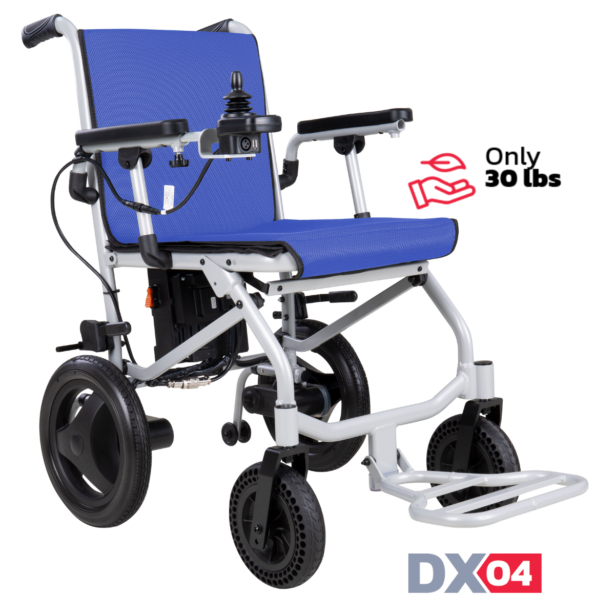 Rubicon DX04 - World's Lightest Electric Wheelchair: Ultra Lightweight, Foldable & Portable for Travel | Dual Motor, Power Wheelchair for Seniors