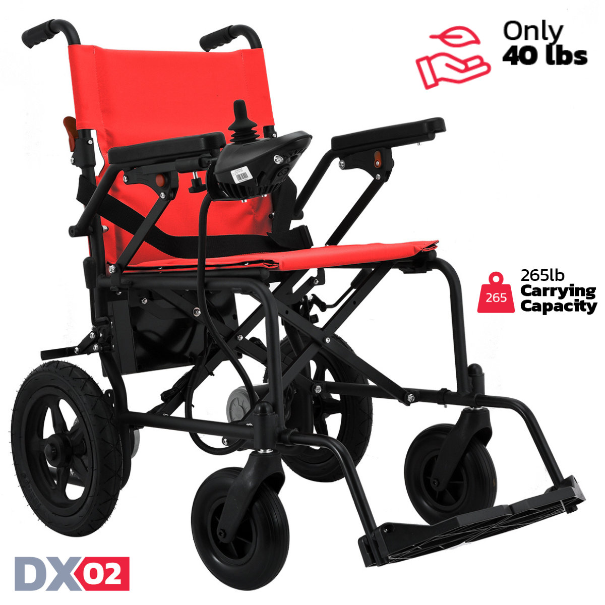 Rubicon DX02 - Affordable, Lightweight & Powerful Electric Wheelchair: Foldable, Portable & Airline-Approved for Travel | Economical Power Wheelchair