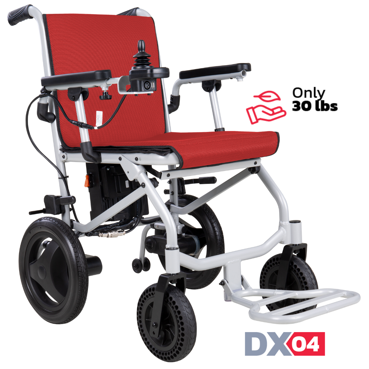 Rubicon DX04 - World's Lightest Electric Wheelchair: Ultra Lightweight, Foldable & Portable for Travel | Dual Motor, Power Wheelchair for Seniors