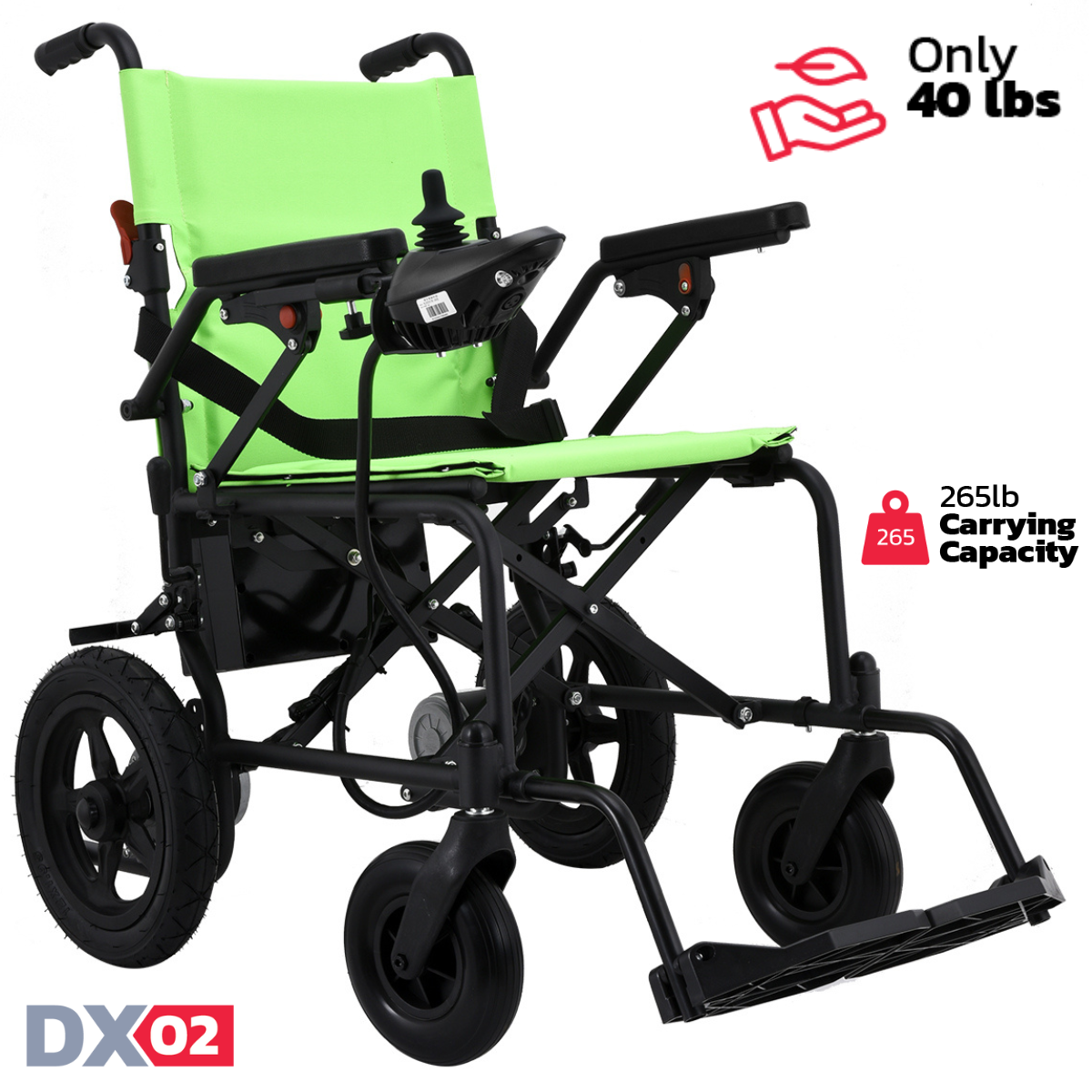 Rubicon DX02 - Affordable, Lightweight & Powerful Electric Wheelchair: Foldable, Portable & Airline-Approved for Travel | Economical Power Wheelchair