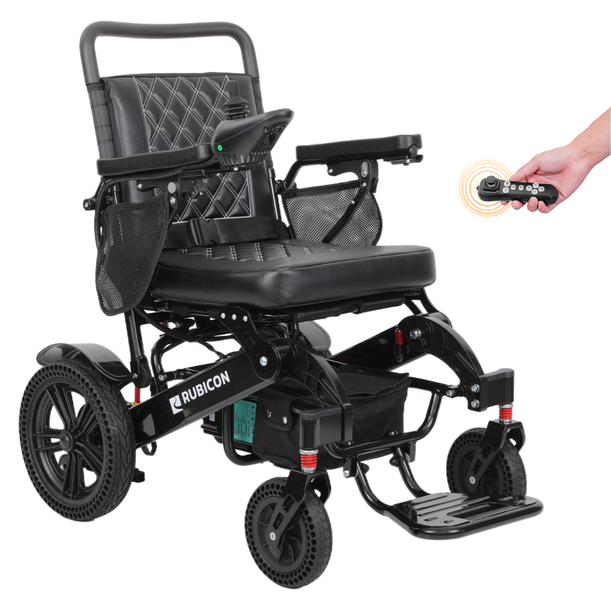 Rubicon DX14 - Longest Range Premium Electric Wheelchair for All-Terrain & Indoor Use | Foldable, Lightweight, Dual Motor Powered for Seniors