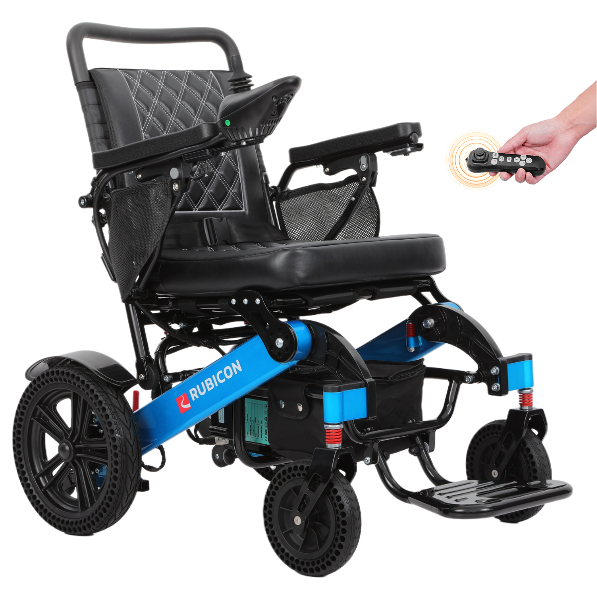 Rubicon DX14 - Longest Range Premium Electric Wheelchair for All-Terrain & Indoor Use | Foldable, Lightweight, Dual Motor Powered for Seniors