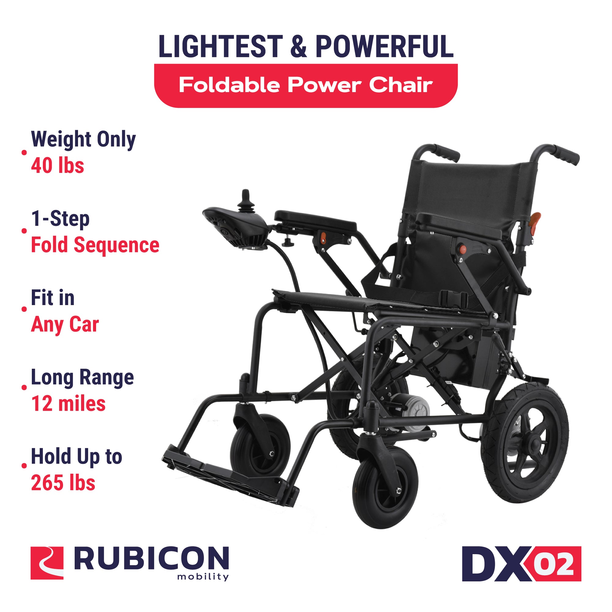 DX02 - Lightweight and Powerful Electric Wheelchair - Electricwheelchair.Store