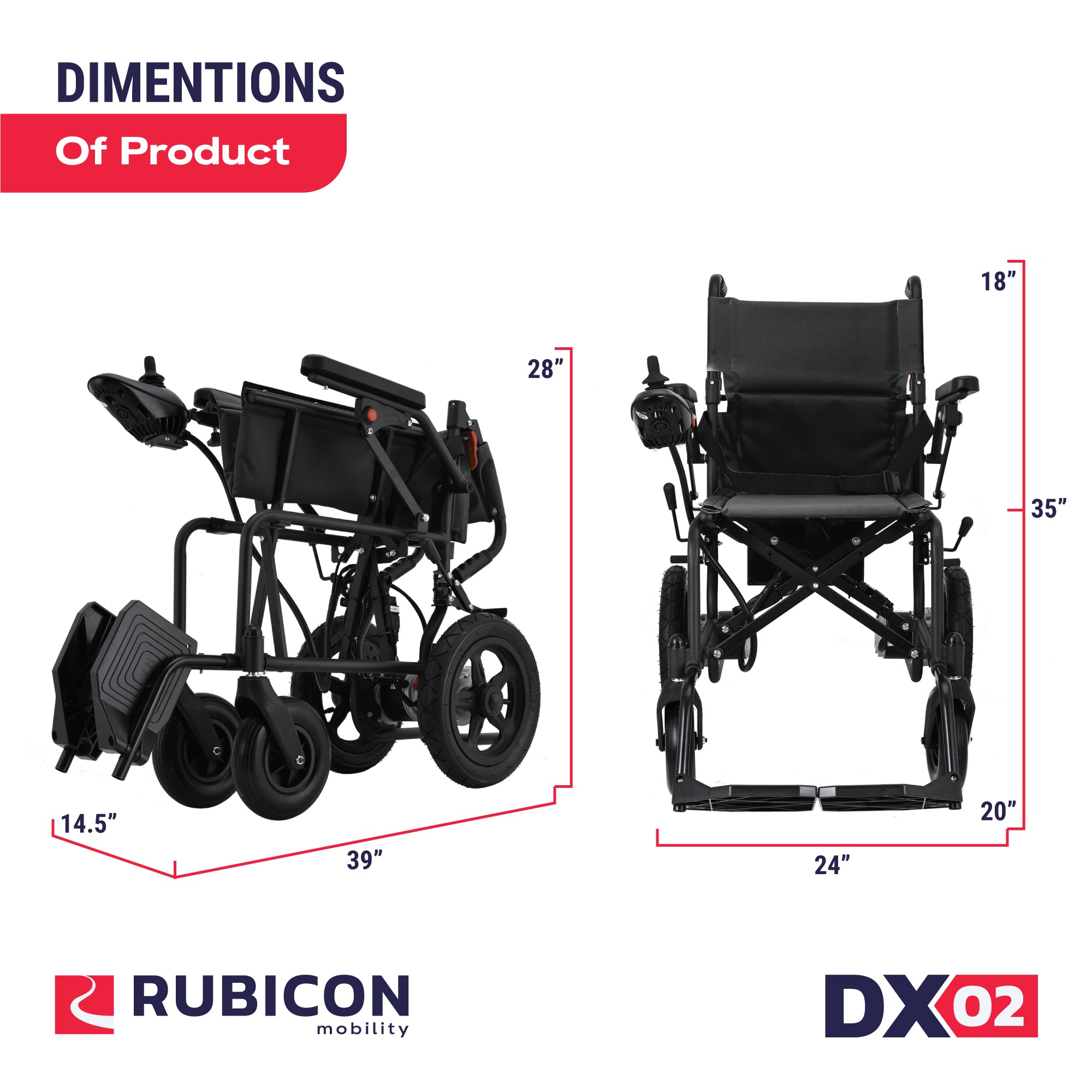 DX02 - Lightweight and Powerful Electric Wheelchair - Electricwheelchair.Store