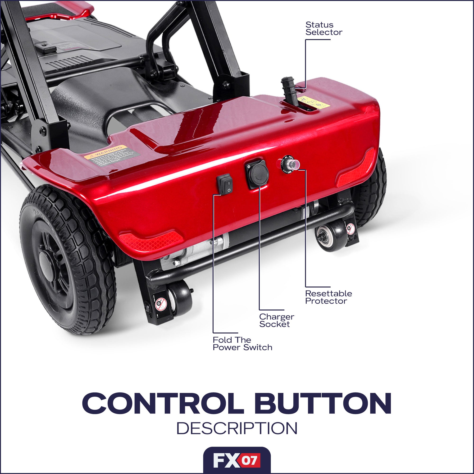 Rubicon FX07 Automatic Foldable Mobility Scooter - Electricwheelchair.Store
