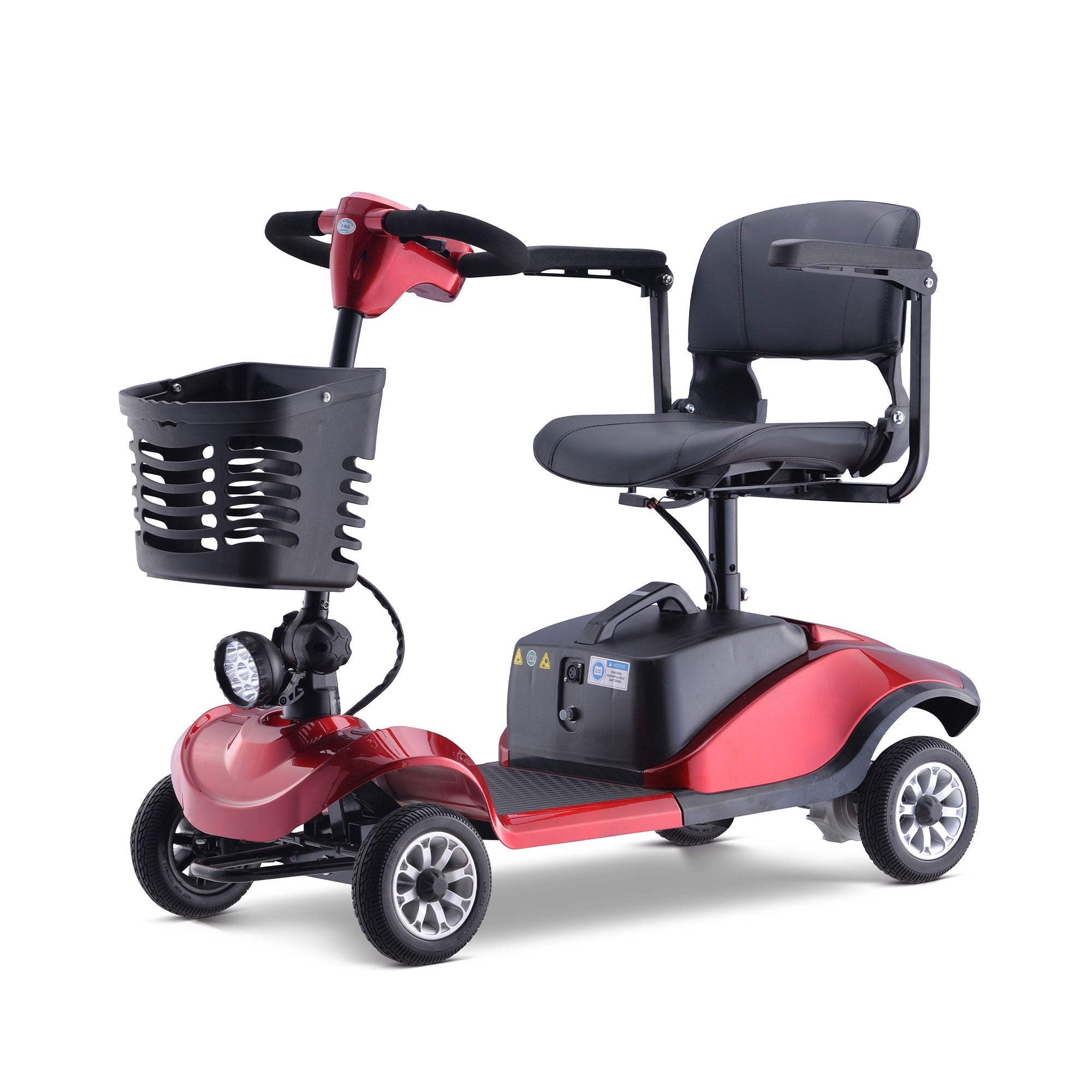 Rubicon FX01 - All Terrain Foldable Mobility Scooter with Basket for Seniors | 4-Wheel, Long-Range, Lightweight & Portable Disability Scooter