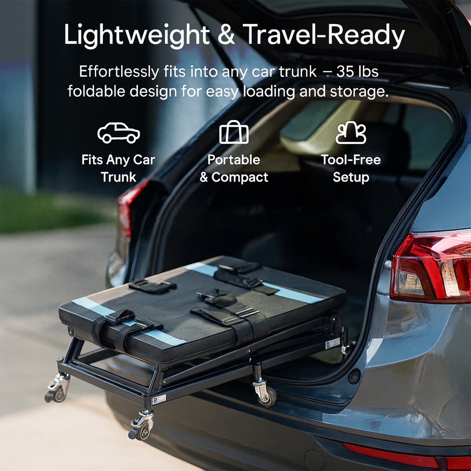 Rubicon DL01 Portable Electric Lift for Wheelchairs & Scooters: Lightweight, Foldable, 110 Lbs Capacity, 35" Lift Height, Car & SUV Compatible