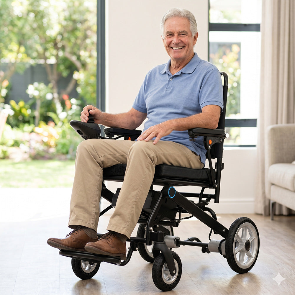 Rubicon DX05 – Lightest Foldable Electric Wheelchair for Travel & Daily Use | 30 lbs, Portable & Lightweight - Airline Approved, 10-Mile Range
