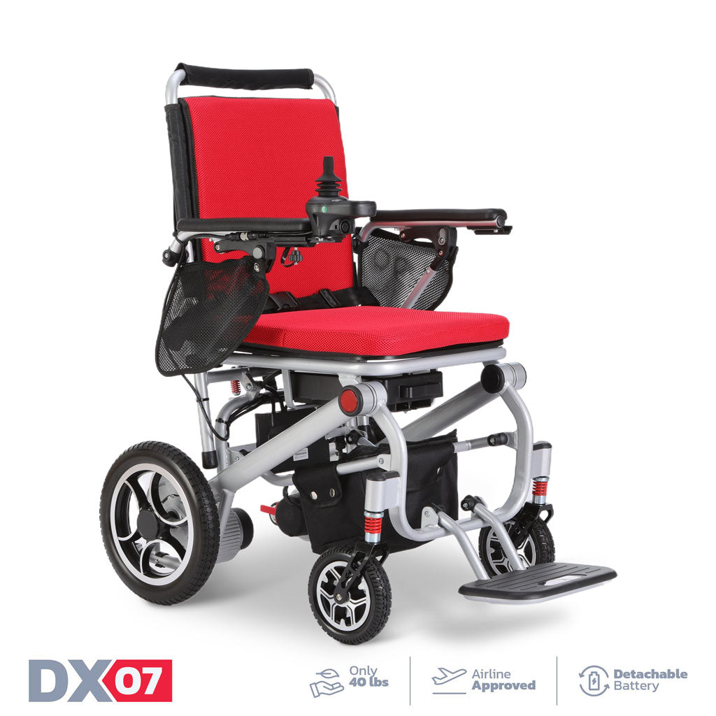 Rubicon DX07 - Lightweight Foldable Electric Wheelchair: Compact, Collapsible, and Portable Design for Easy Transportation & Travel | Power Wheelchair