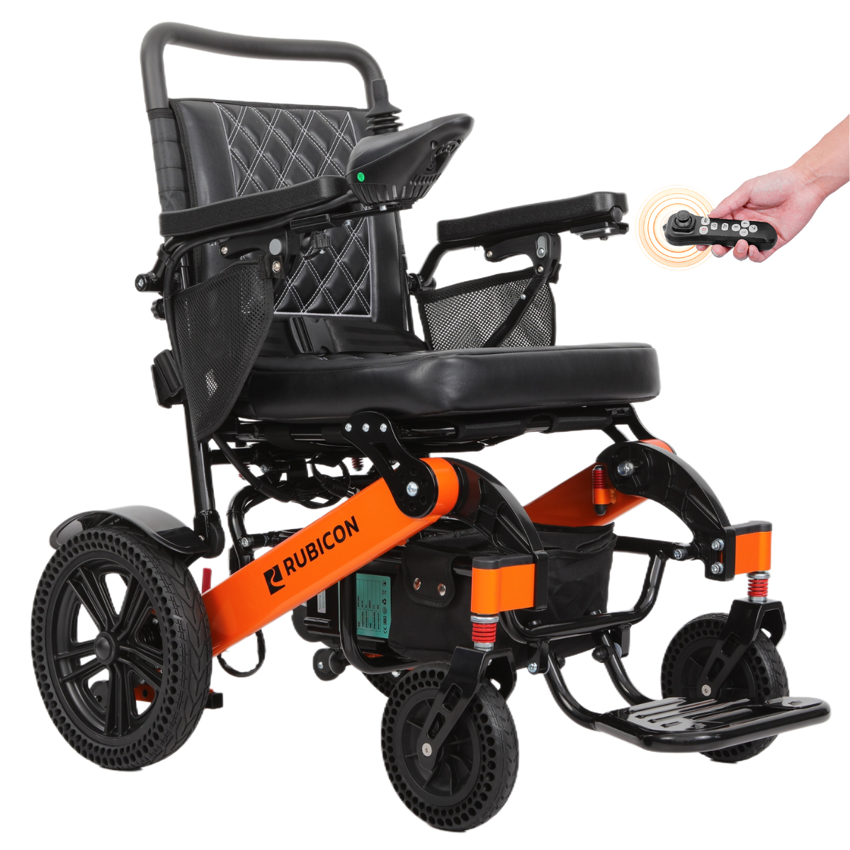 Rubicon DX08 - All Terrain & Heavy Duty Electric Wheelchair: Extra Durable, Long-Range, Foldable & Lightweight | Premium Dual Motor, Power Wheelchair