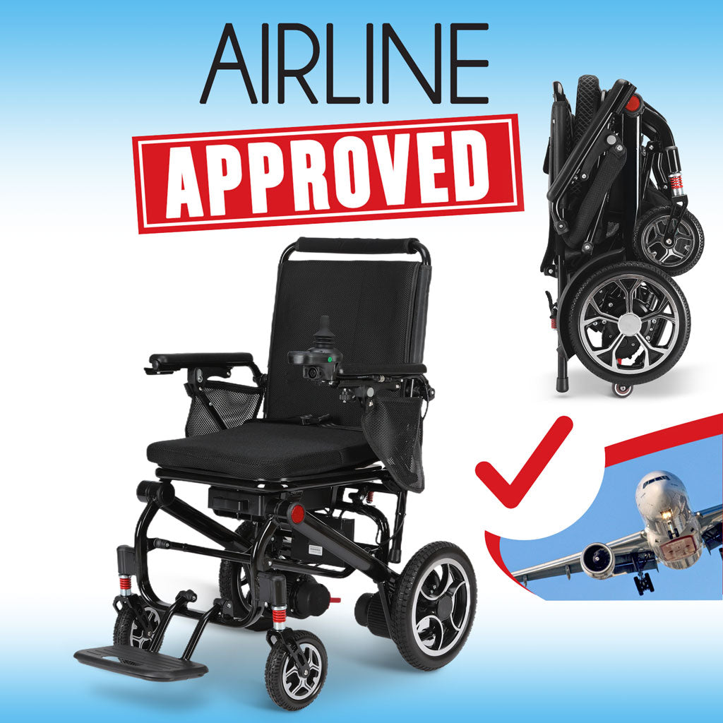 Rubicon DX07 - Lightweight Foldable Electric Wheelchair: Compact, Collapsible, and Portable Design for Easy Transportation & Travel | Power Wheelchair