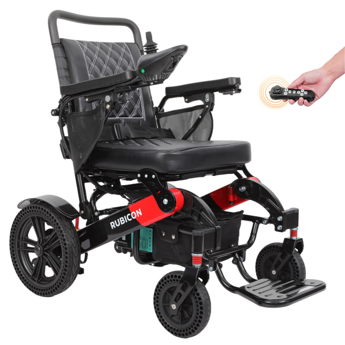 Rubicon DX08 - All Terrain & Heavy Duty Electric Wheelchair: Extra Durable, Long-Range, Foldable & Lightweight | Premium Dual Motor, Power Wheelchair