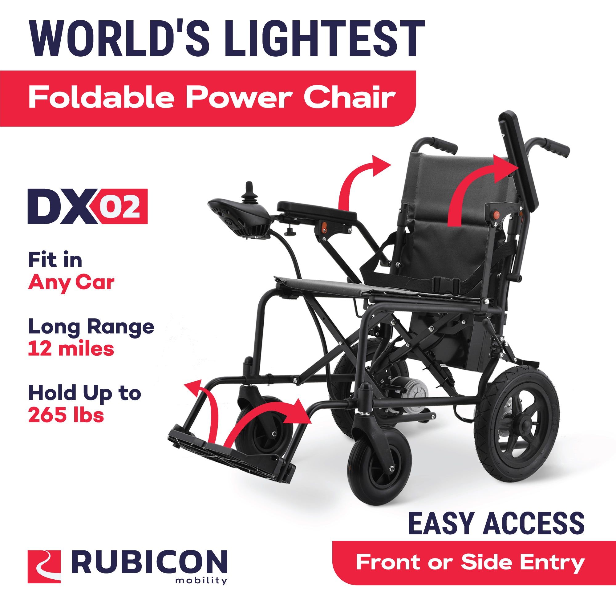 DX03 - Lightweight and Foldable Electric Wheelchair