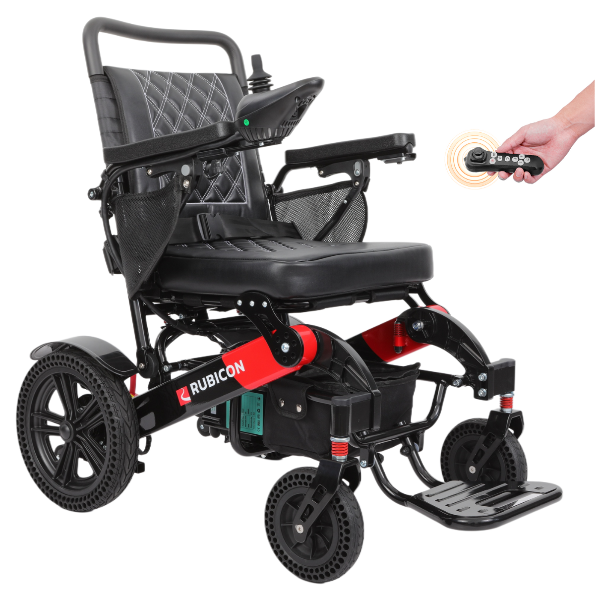 Rubicon DX08 - All Terrain & Heavy Duty Electric Wheelchair: Extra Durable, Long-Range, Foldable & Lightweight | Premium Dual Motor, Power Wheelchair