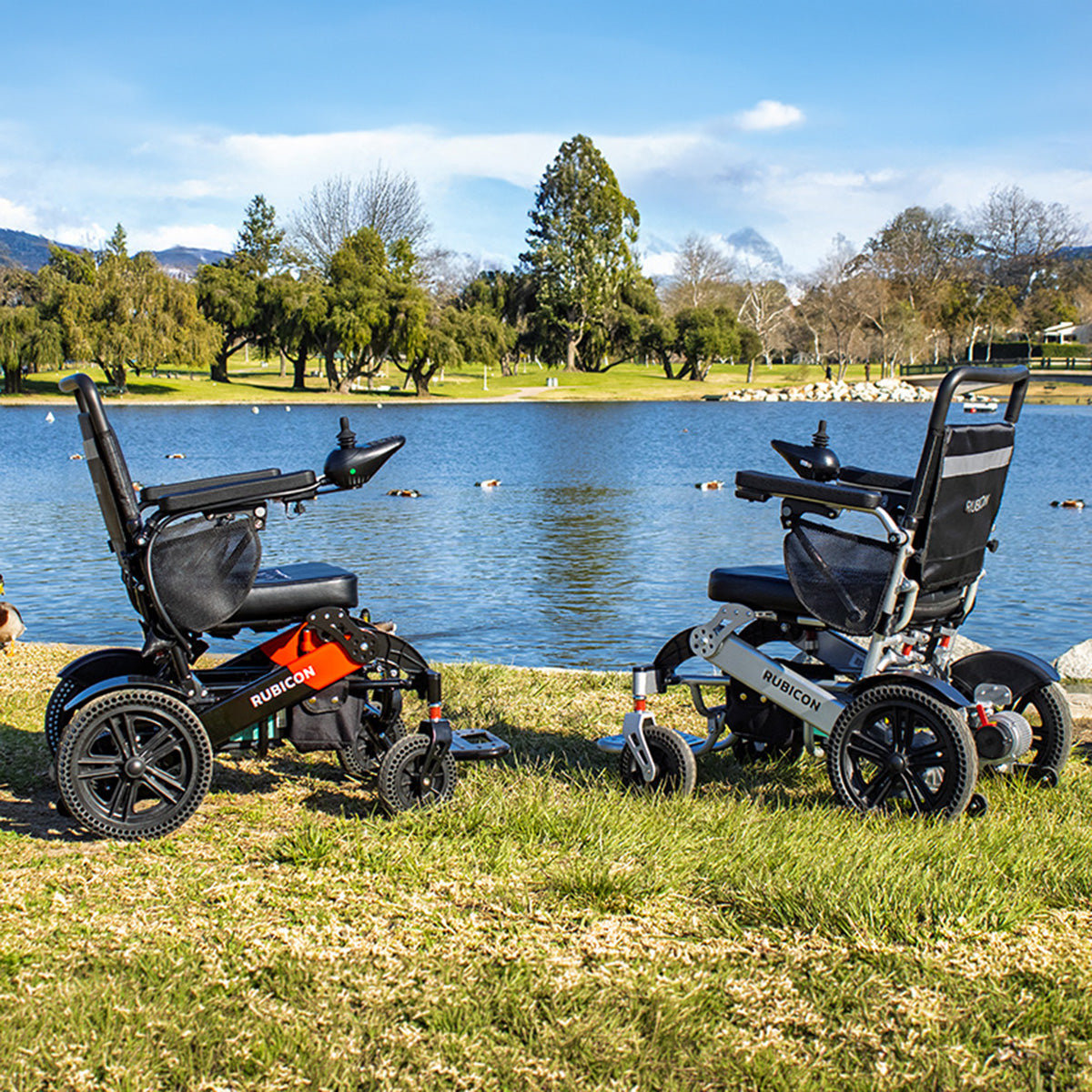 Rubicon DX14 – Longest Range Premium Electric Wheelchair: All-Terrain, Foldable & Airline Approved with Dual Motors, Bluetooth & Joystick