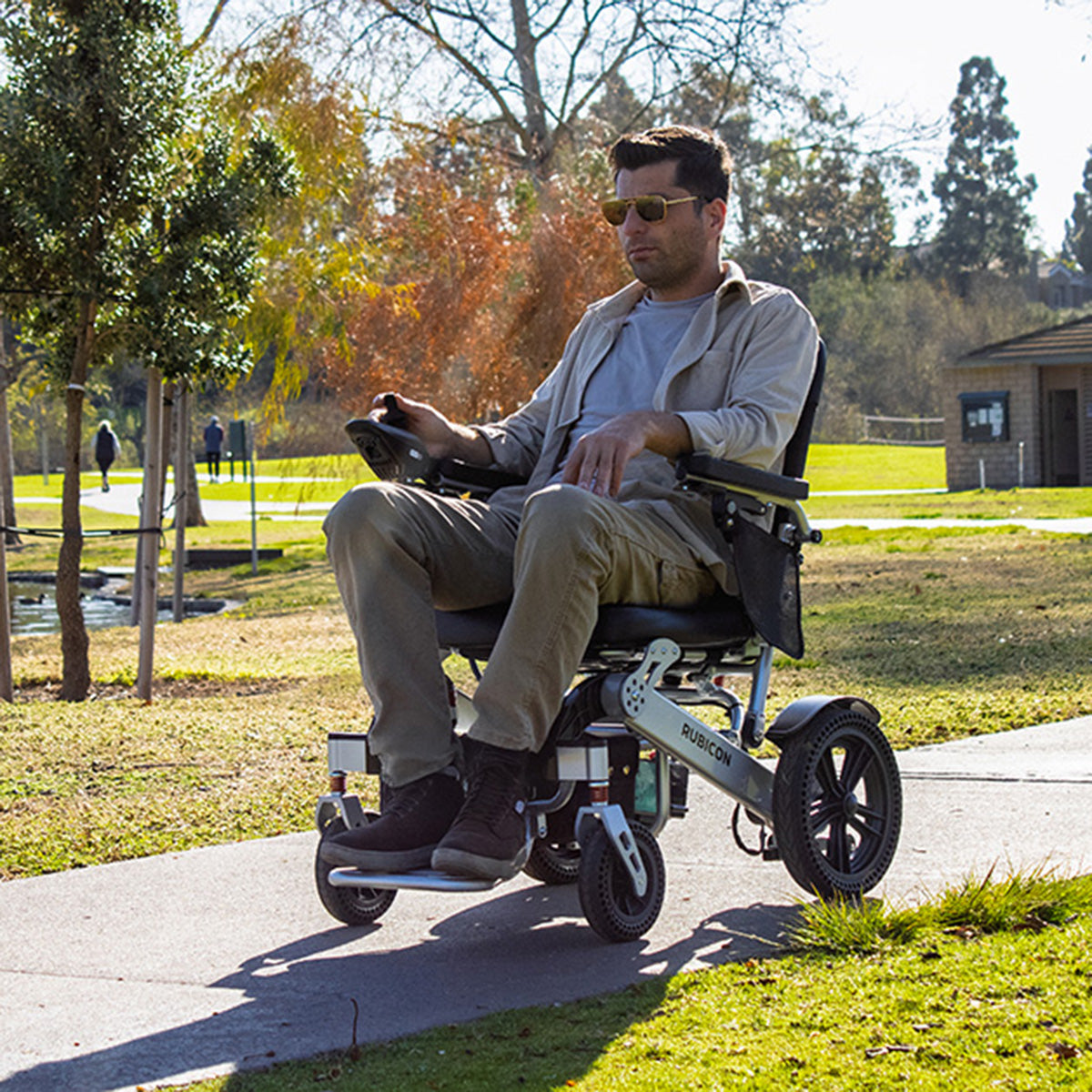 DX17 - Automatic Folding & Unfolding Portable Electric Wheelchair: Collapsible, Lightweight & All Terrain | Travel Friendly Power Wheelchair
